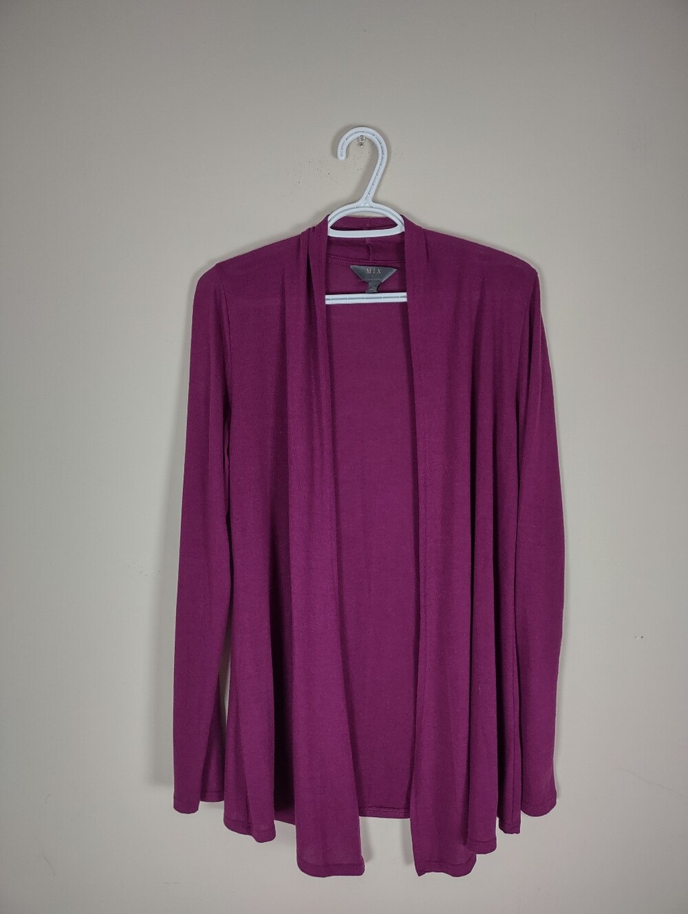 Plum Open-Front Women's Cardigan